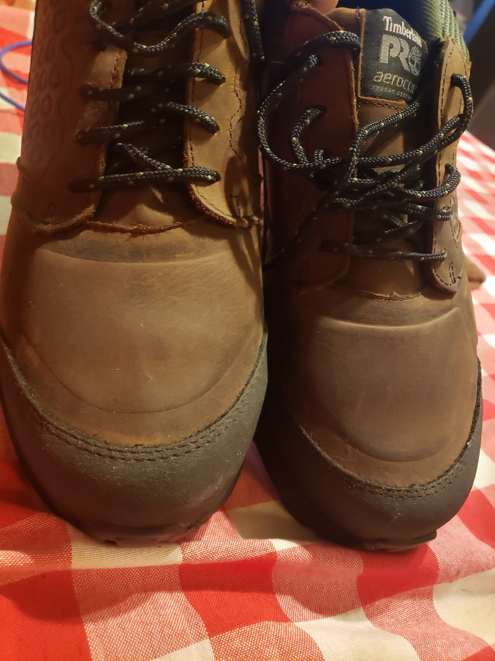 Timberland PRO Brown Leather Work Boots with Black Laces